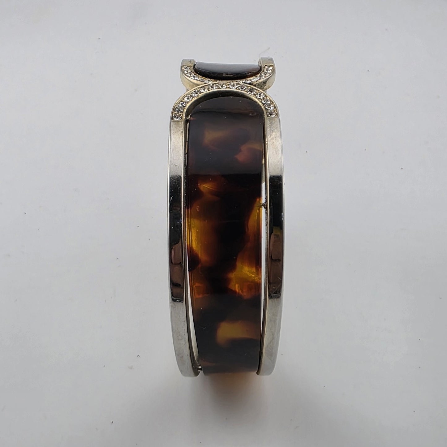 Sophie Tortoise Rhinestone Bangle Cuff Watch Gold Tone New Battery Size 6