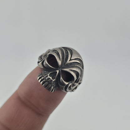 925 Sterling Silver Tribal Skull Ring Gothic Biker Heavy Mens Size 8
