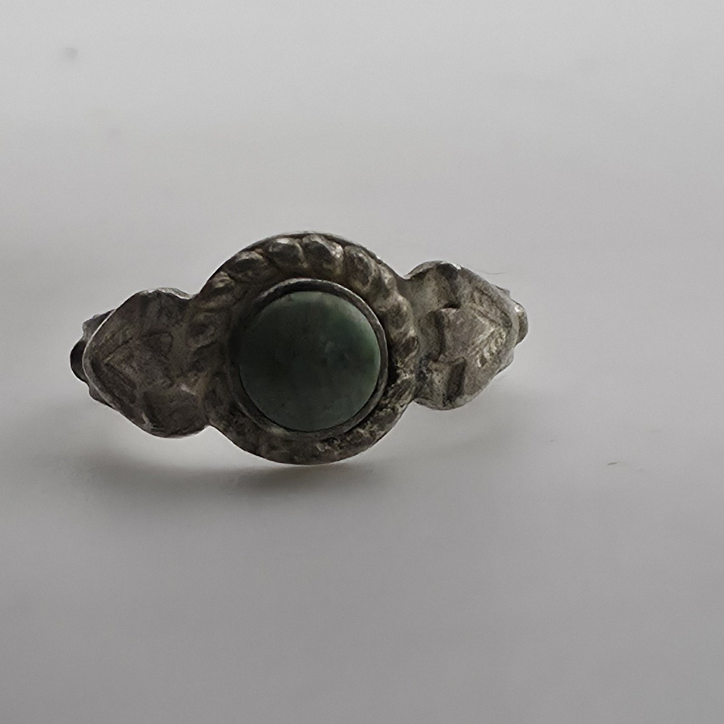 Vintage Mid Century Sterling Silver Turquoise Baby Ring Size 2.75 Petite Pinky
