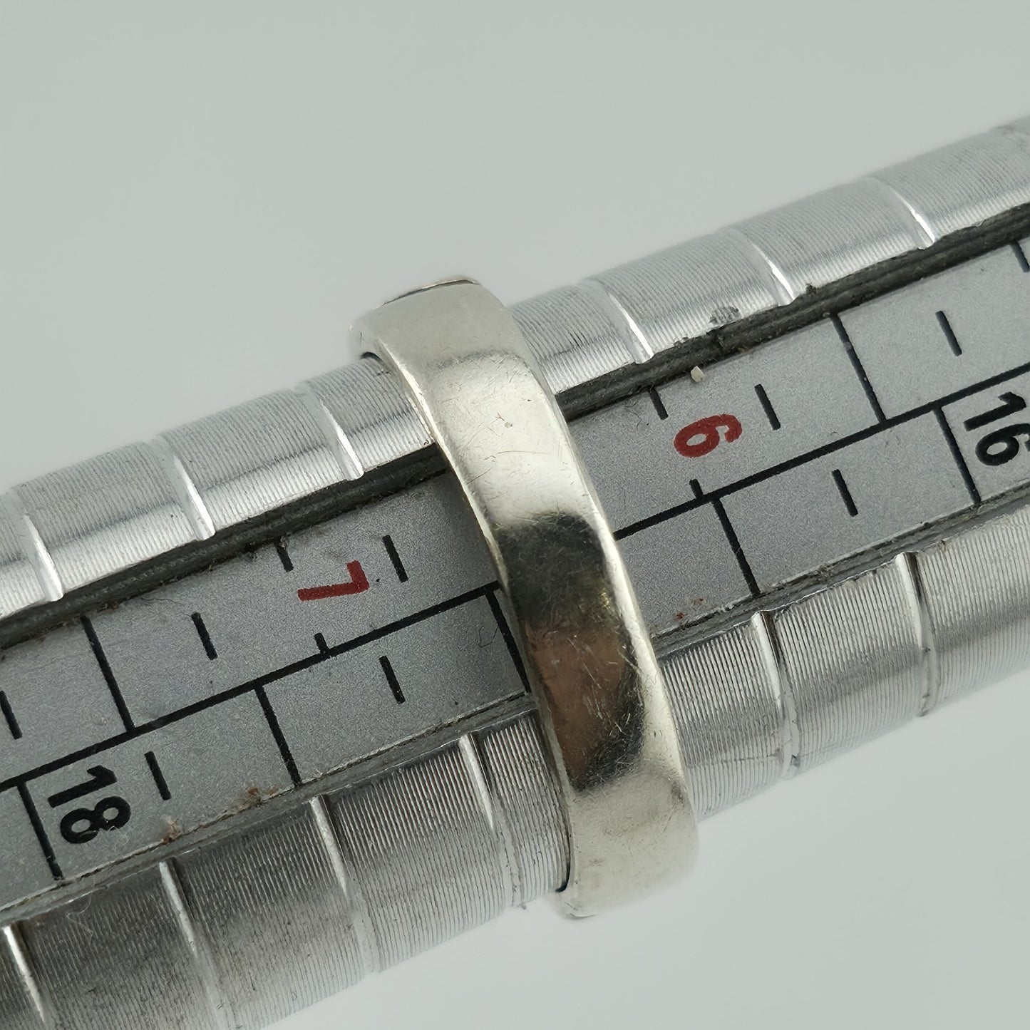 925 Sterling Silver 18K Gold Cuban Link Ring Sz 6.5 Two Tone Chain Band Unisex