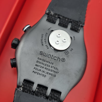 Swatch Destination NYC YVB402 Irony Chronograph Black Watch Box New