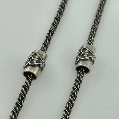 Sterling Silver Necklace 16" Ancient Roman Byzantine Empire Glass Pendant 44.7g