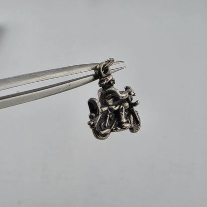 925 sterling silver motorcycle charm pendant vintage biker rider jewelry collectible piece
