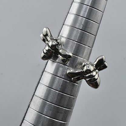 UNOde50 BZZ A BZZ Bee Ring Silver Plated Size 6 Adjustable Spain Handmade
