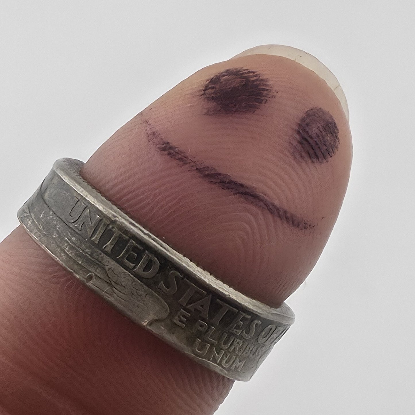 1998 USA Quarter Coin Ring Size 7 Handmade Americana Band Jewelry