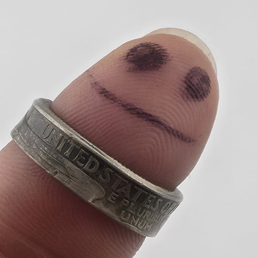 1998 USA Quarter Coin Ring Size 7 Handmade Americana Band Jewelry