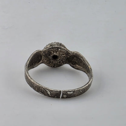 Vintage Native American Sterling Silver Tiger's Eye Ring Size 5.75 Crack in Band