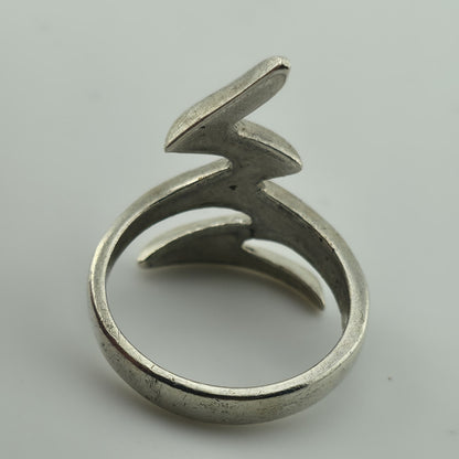 Sterling Silver Ring Zigzag Abstract Modernist Size 8.5 Vintage