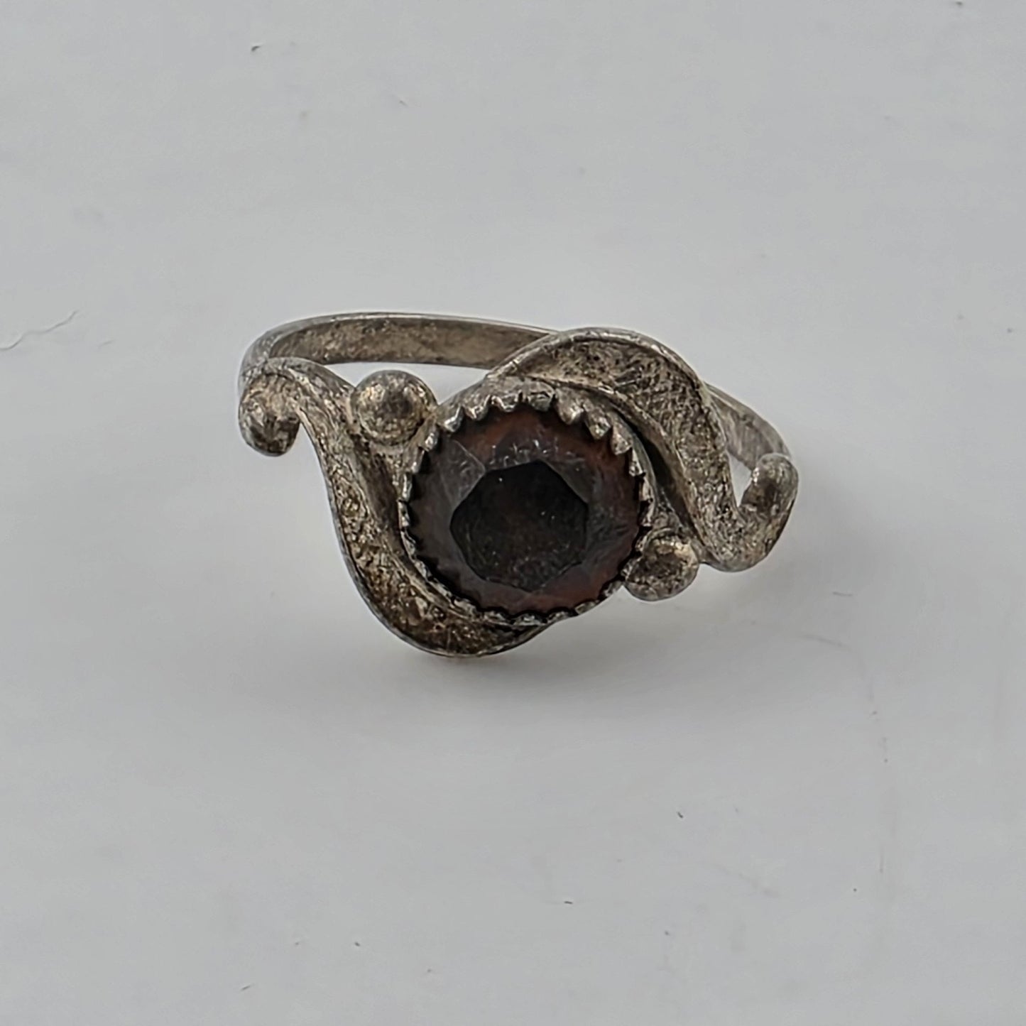 Vintage Bell Trading Post Sterling Silver Black Stone Ring Size 5.5 Mid Century