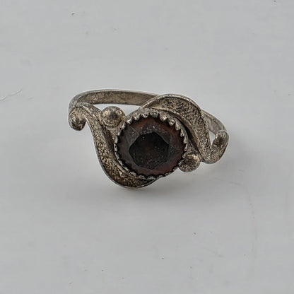 Vintage Bell Trading Post Sterling Silver Black Stone Ring Size 5.5 Mid Century