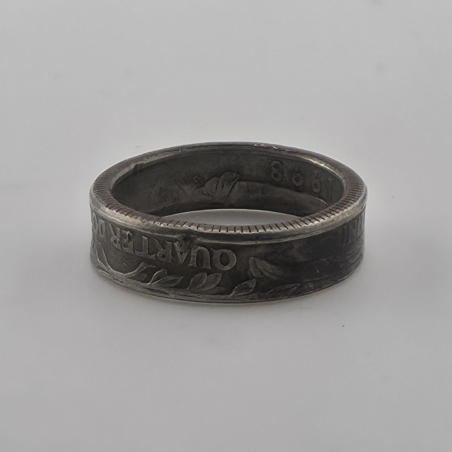1998 USA Quarter Coin Ring Size 7 Handmade Americana Band Jewelry