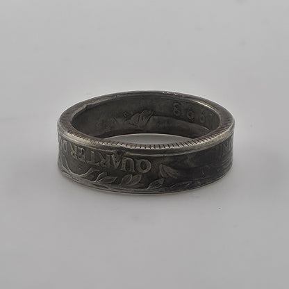 1998 USA Quarter Coin Ring Size 7 Handmade Americana Band Jewelry