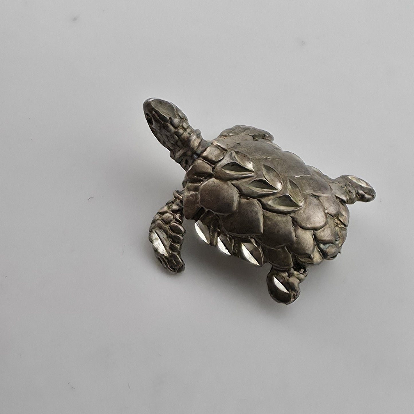 Vintage Sterling Silver Turtle Brooch 925 Figural Sea Turtle Pin Jewelry