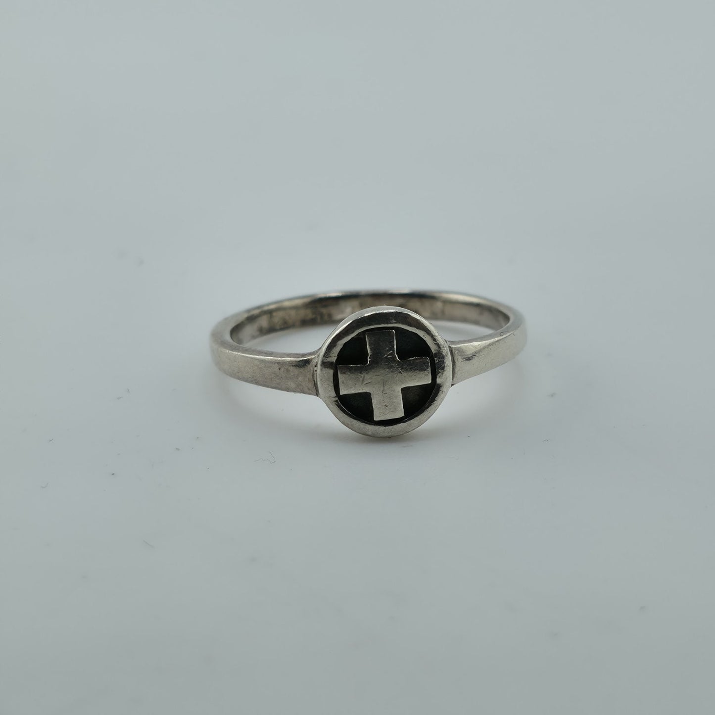 Sterling Silver Cross Ring Size 8.75 925 Dainty Minimalist Religious Band