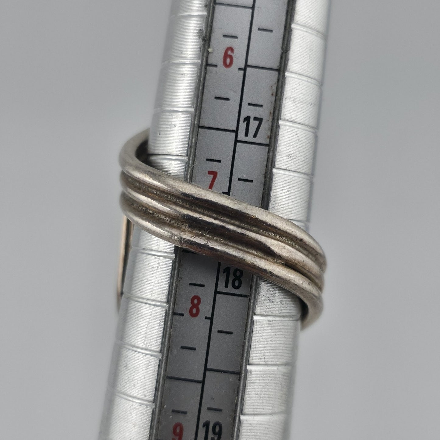 Vintage Sterling Silver Modernist Swirl Statement Ring Size 7.5 Abstract Design