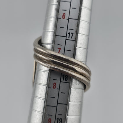 Vintage Sterling Silver Modernist Swirl Statement Ring Size 7.5 Abstract Design