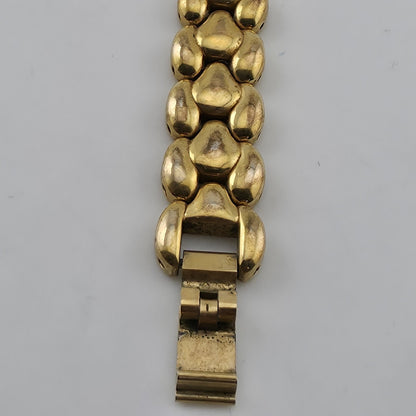 Black Hills Gold Quartz Women’s Watch Gold Tone Leaf Dial Working 6.75"