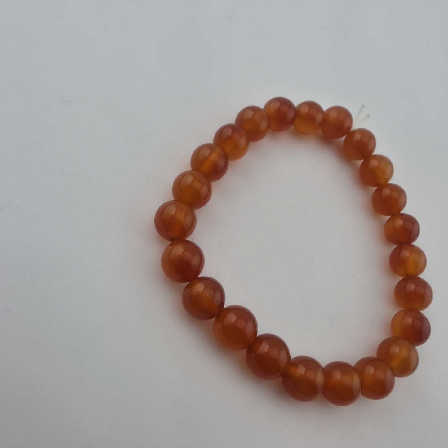 Carnelian Beaded Stretch Bracelet Orange Gemstone 6.5" Jewelry
