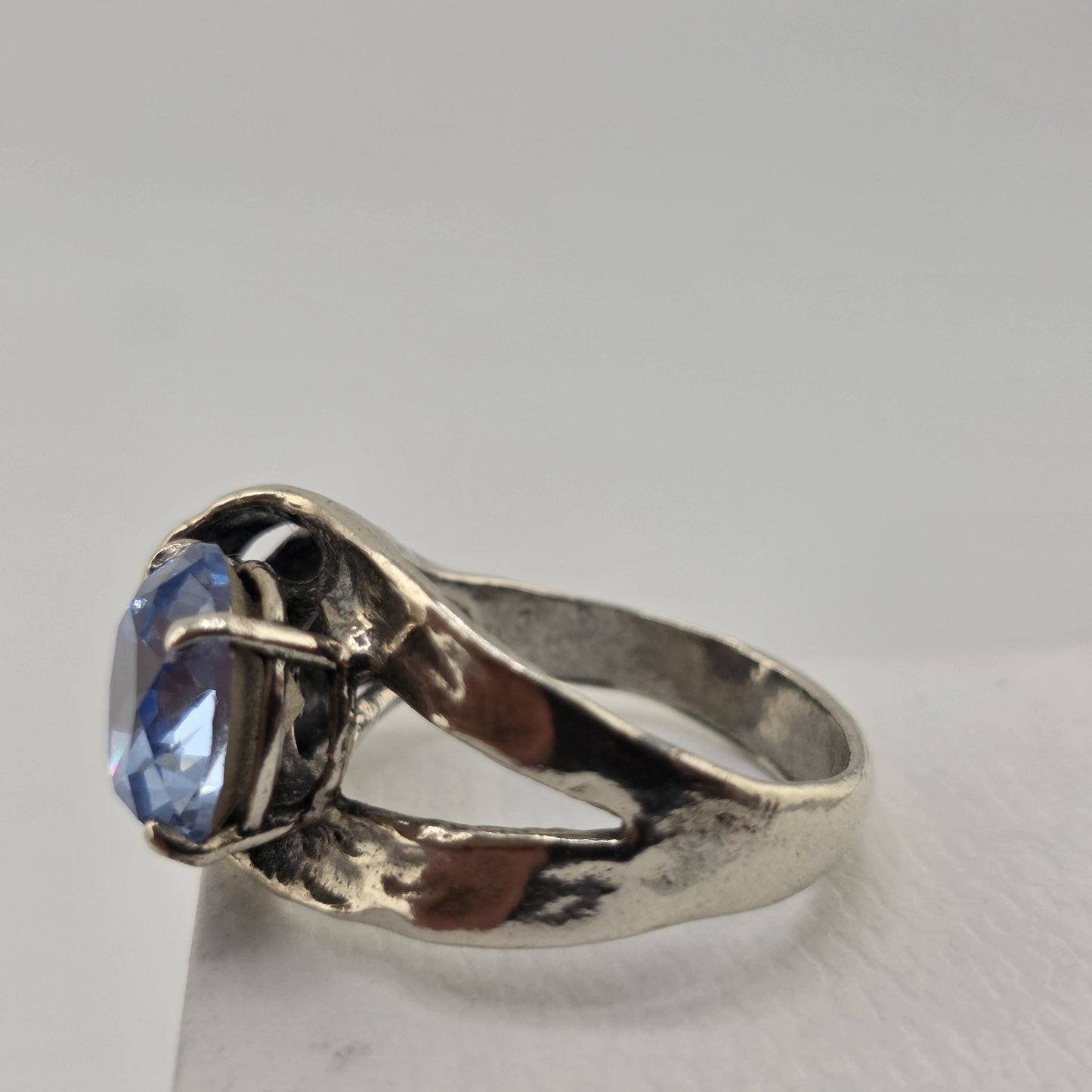 Noa Zuman Sterling Silver Blue Stone Ring Size 9 925 Statement Cocktail Ring