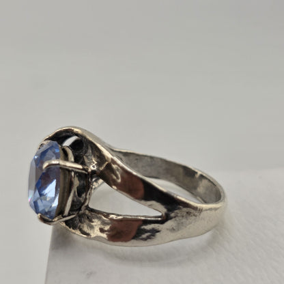 Noa Zuman Sterling Silver Blue Stone Ring Size 9 925 Statement Cocktail Ring