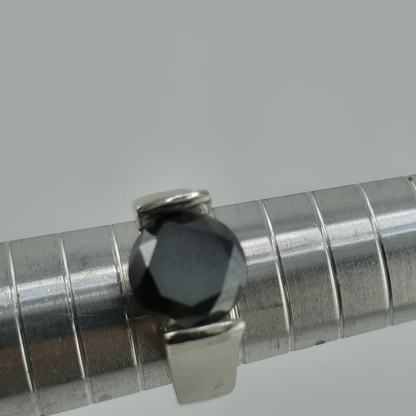 2.5 Ct Black Color Solitaire Moissanite Engagement Ring Sterling Silver Size 7