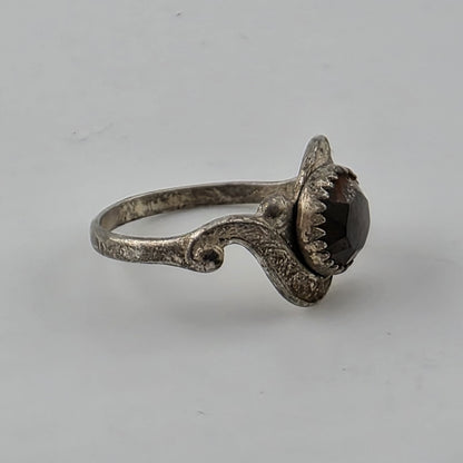 Vintage Bell Trading Post Sterling Silver Black Stone Ring Size 5.5 Mid Century