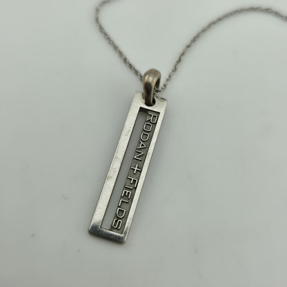 Rodan + Fields Sterling Silver Bar Pendant Necklace 925 16” 3.9g