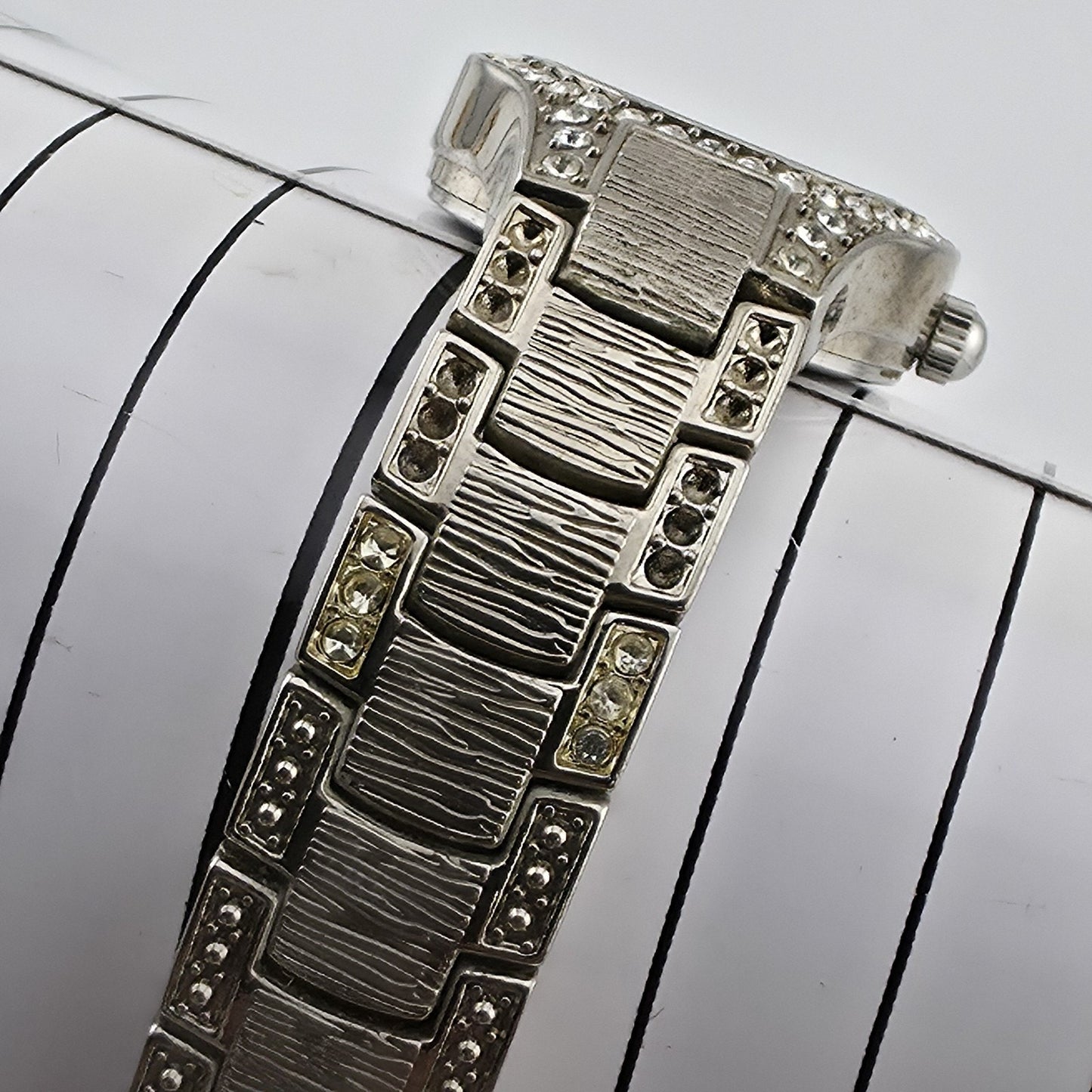 Gruen Diamond Quartz Women’s Watch Rhinestone Bracelet 6" Japan Movement