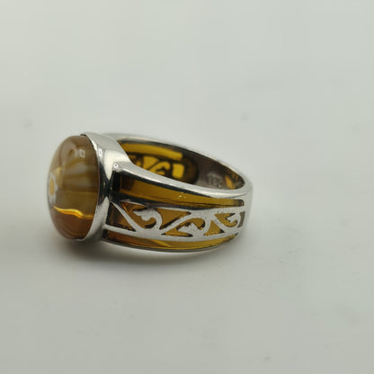 Alan K Sterling Silver 925 Millefiori Murano Glass Statement Ring Size 9 Italy