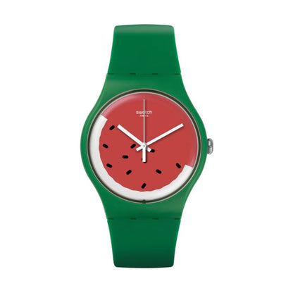 NEW SWATCH SWISS LIMITED WATERMELON WATCH TOO COOL GREEN PASTEQUE SUOG109 41MM