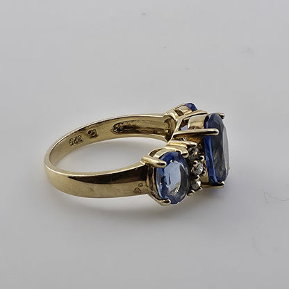 Bella LuceBlue And White Cubic Zirconia 18K Yellow Gold Over Sterling Silver 8