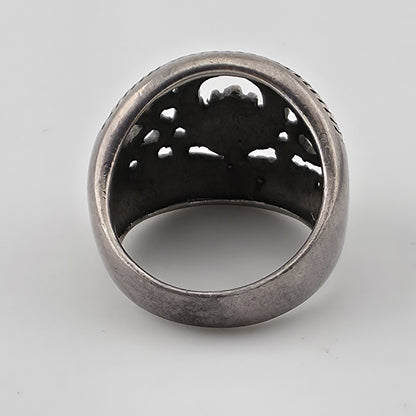 925 Sterling Silver Claddagh Dome Ring Celtic Heart Crown Hands Vintage Size 8