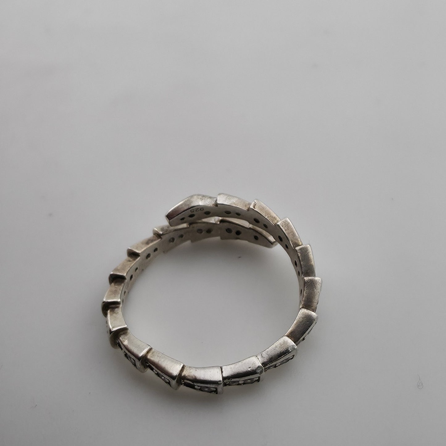 Sterling Silver Adjustable Ring with Pave Accents Missing Stones Size 7 Jewelry