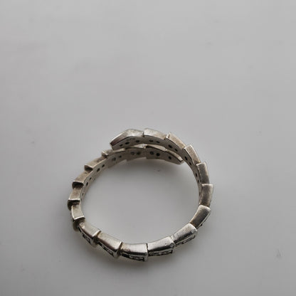 Sterling Silver Adjustable Ring with Pave Accents Missing Stones Size 7 Jewelry
