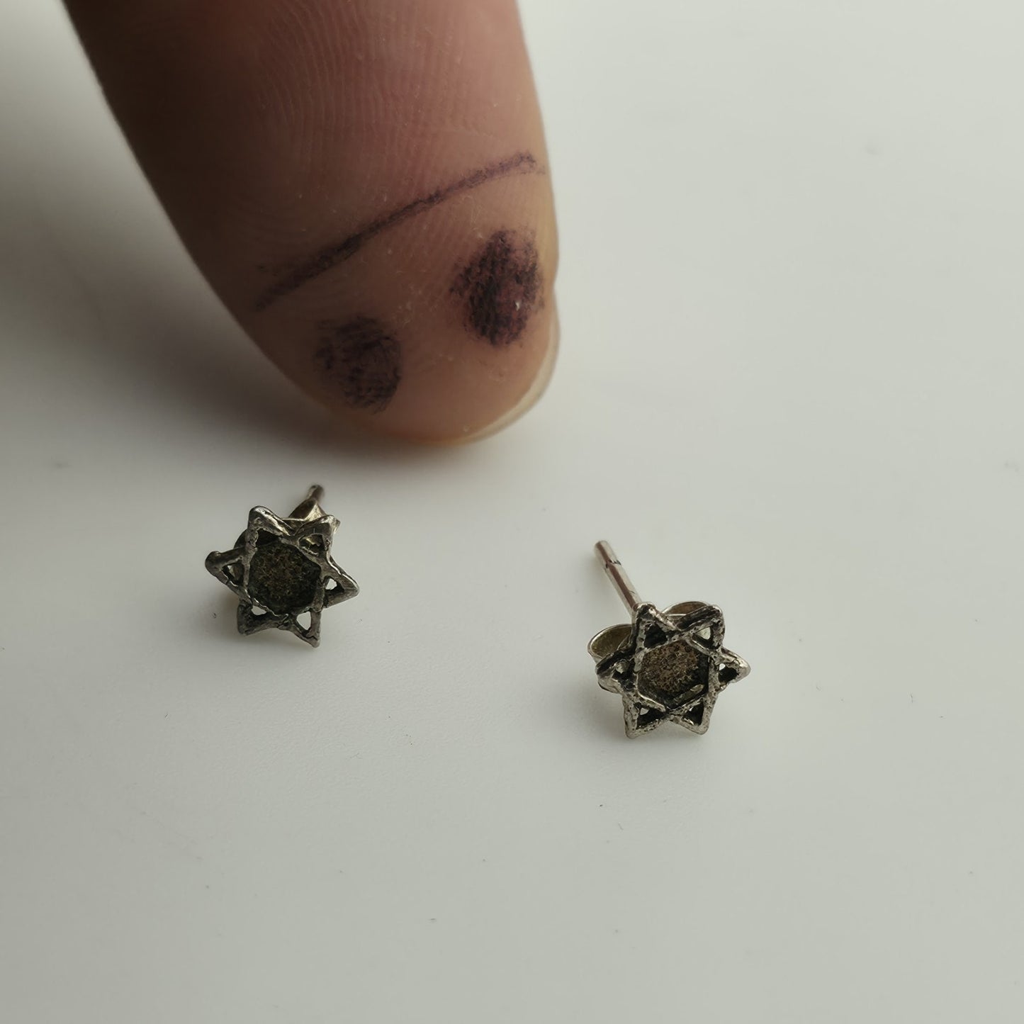Sterling Silver TINY Star of David Studs Posts Stud Earrings!