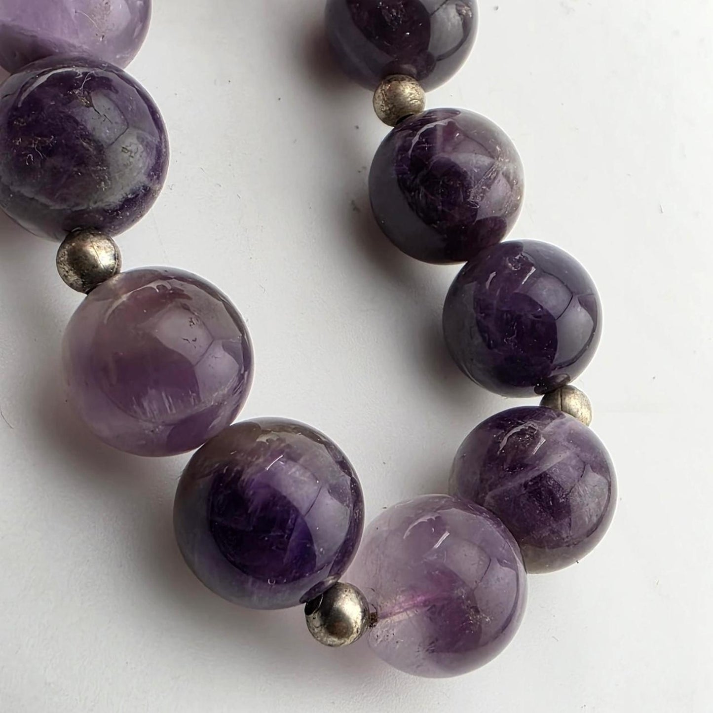 Purple amethyst gemstone beaded stretch