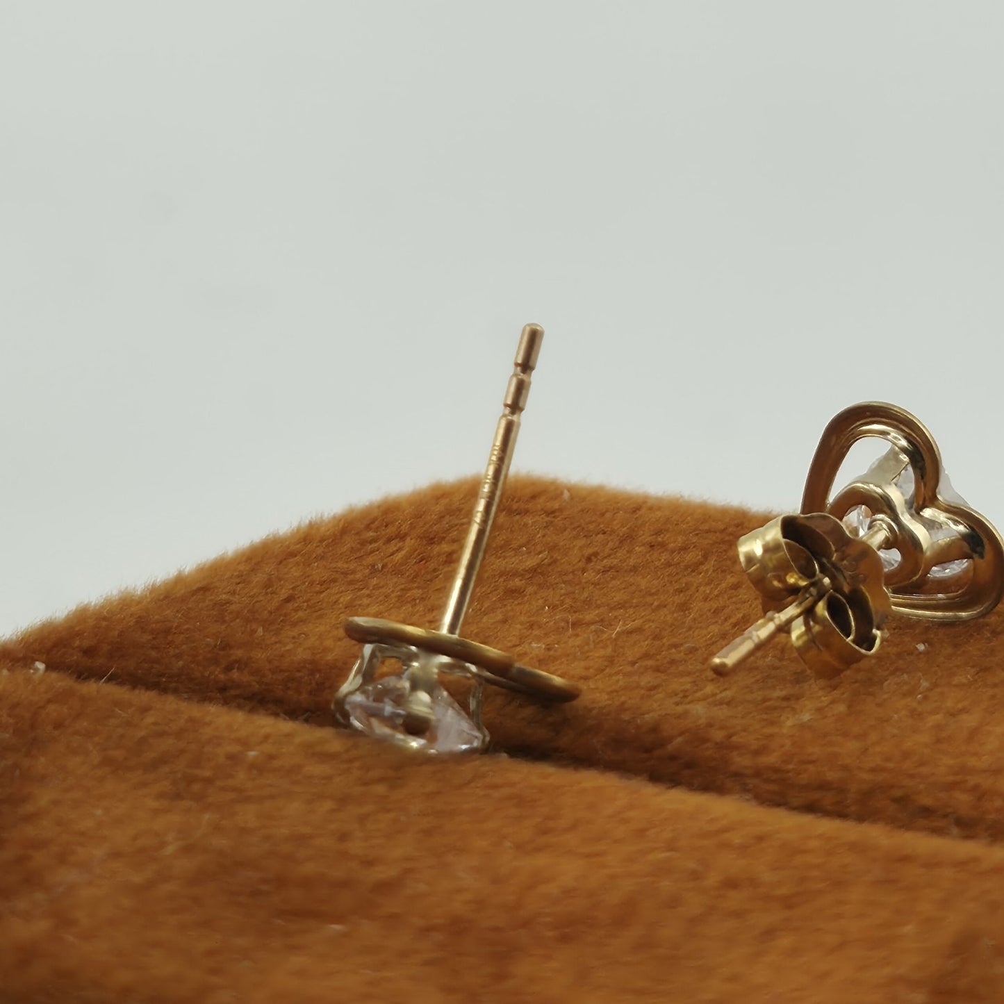 10k Yellow gold earrings JCM Heart Shaped Cz Valentines Dainty cute Jewelry