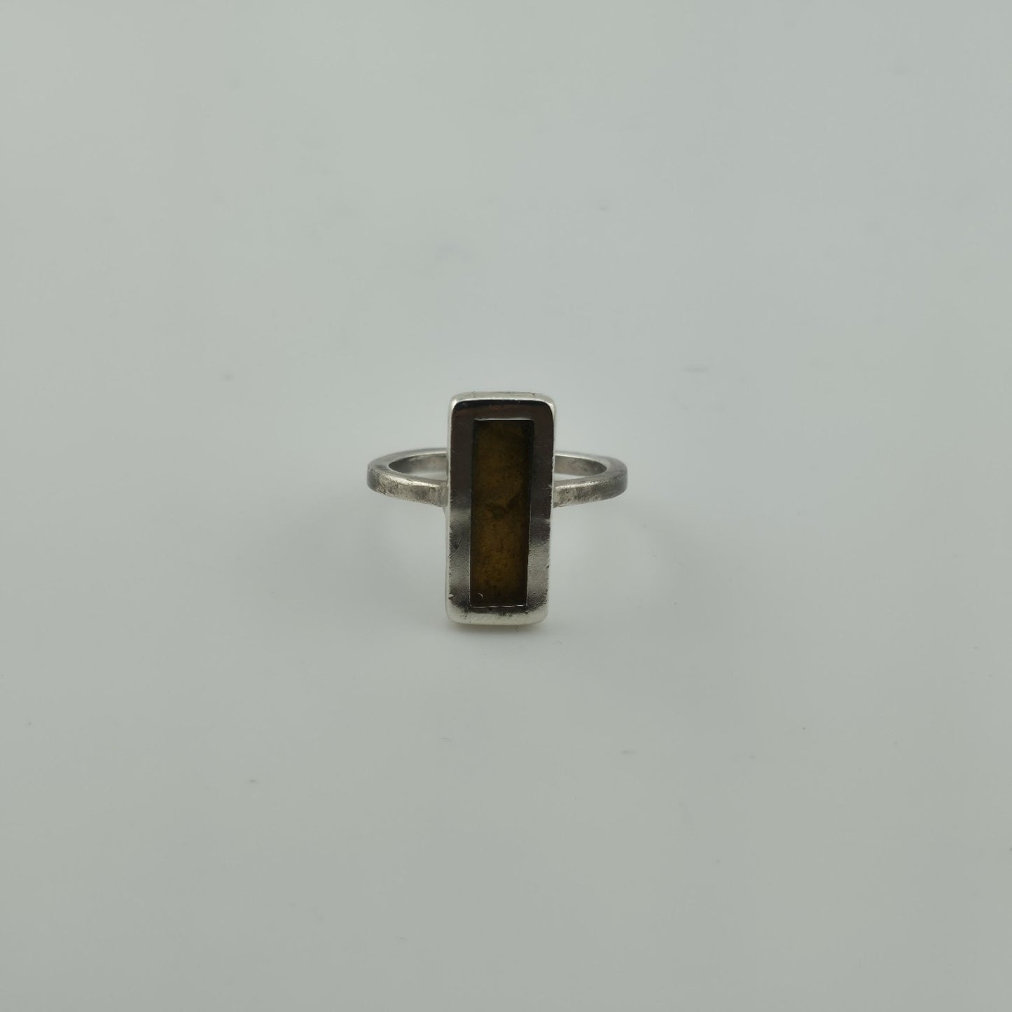 Sterling Silver Baltic Amber Ring Inclusions Vintage Estate 5