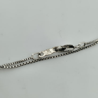 Sterling Silver 925 CZ Flower Pendant Necklace 18” Dainty Box Chain