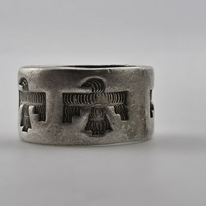 Vintage Bell Trading Post Navajo Thunderbird Ring Sterling Silver 925 Size 5