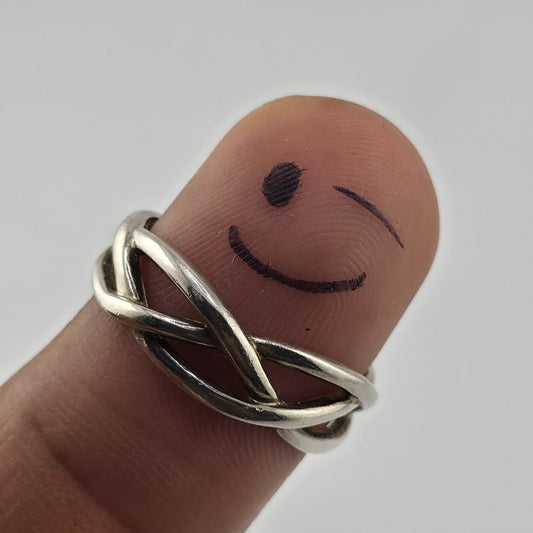 Sterling Silver Love Knot Ring Size 9.5 925 Open Celtic Infinity Band