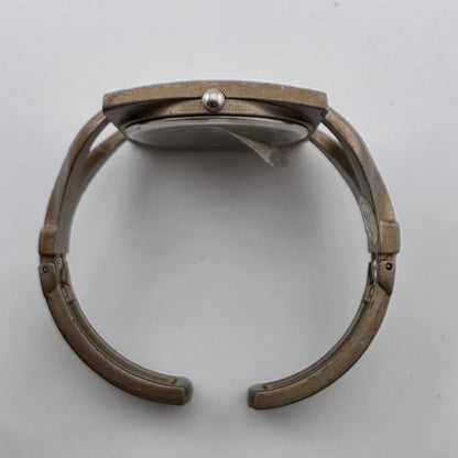 Vintage Terner Quartz Cuff Watch Bronze Rhinestone Statement Bracelet Working