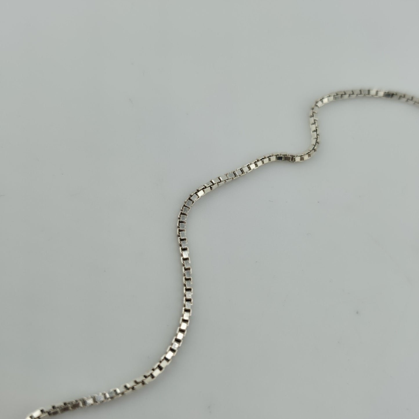 Sterling Silver 925 Italy Box Chain Necklace Approx 16” Dainty Minimalist Chain