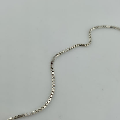Sterling Silver 925 Italy Box Chain Necklace Approx 16” Dainty Minimalist Chain