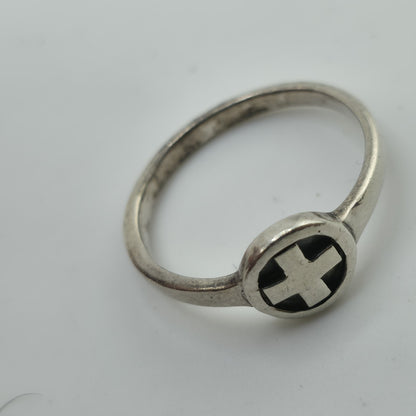 Sterling Silver Cross Ring Size 8.75 925 Dainty Minimalist Religious Band