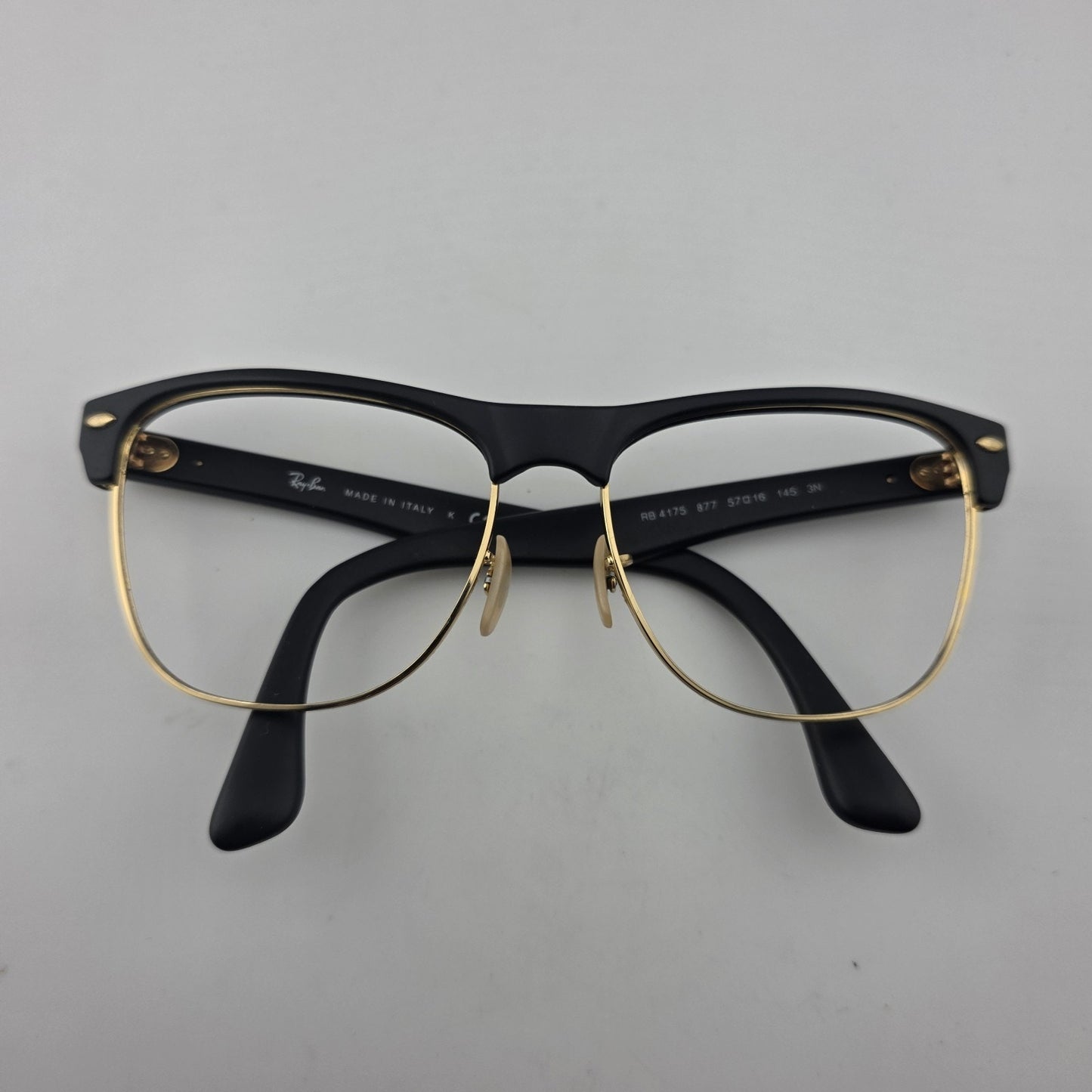 Ray-Ban RB4175 877 Eyeglass Frames Black Gold 57-16 145 Italy w/ Case No Lenses