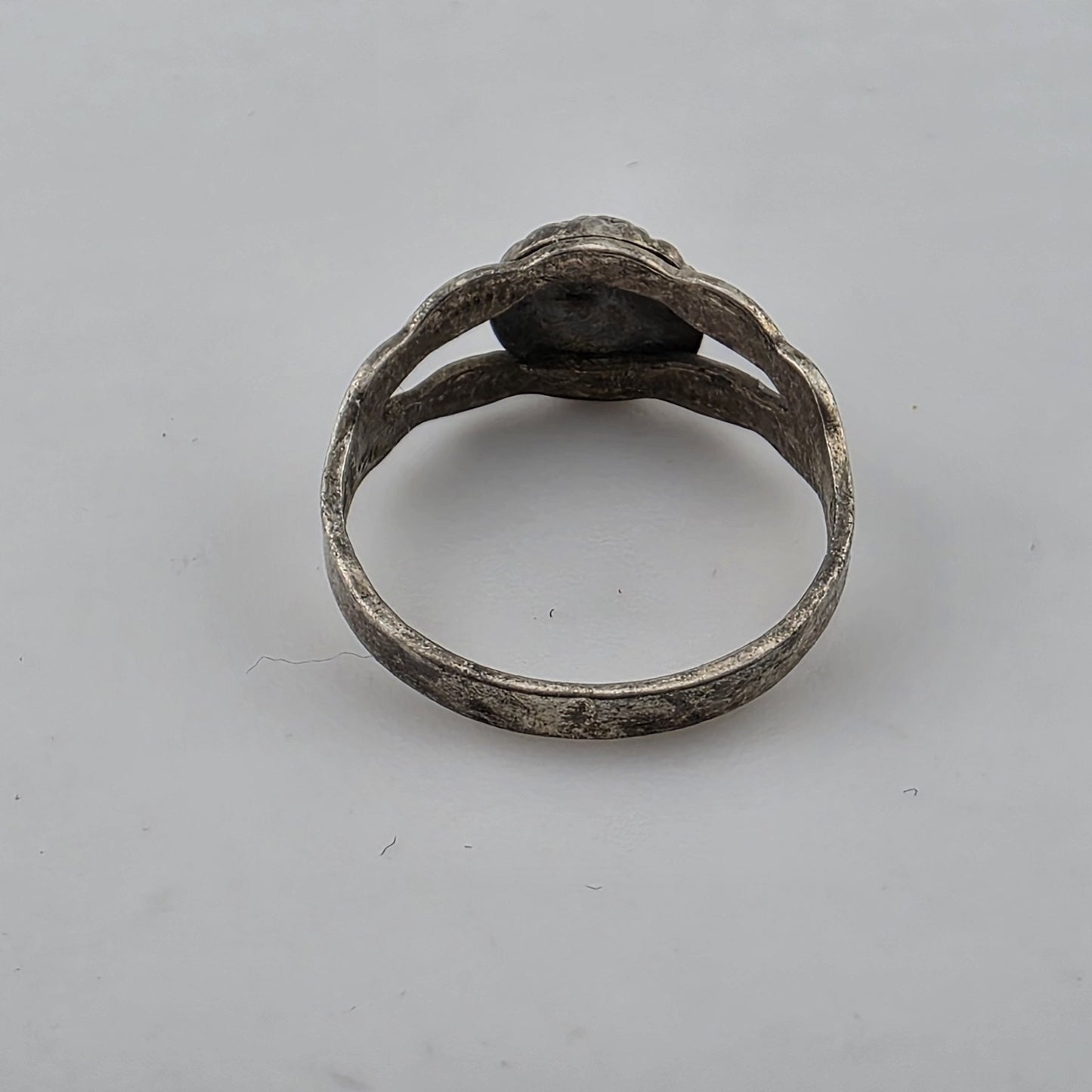 Vintage Native American Sterling Silver Witch Stone Ring Size 2.5 Petite Pendant