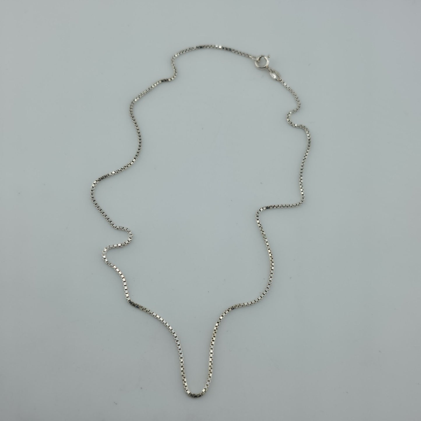 Sterling Silver 925 Italy Box Chain Necklace Approx 16” Dainty Minimalist Chain