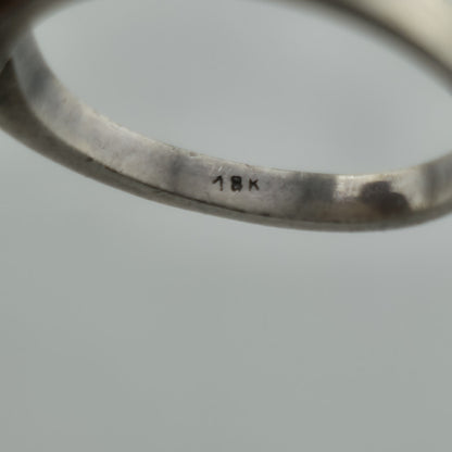 Sterling Silver Solitaire Ring CZ Stone Modernist Design Size 6.5 Vintage