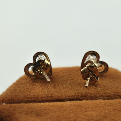 10k Yellow gold earrings JCM Heart Shaped Cz Valentines Dainty cute Jewelry